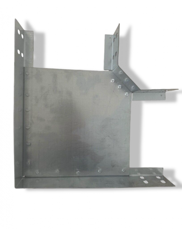  90° Bogen Winkel inkl. Deckel + 4 passende Schrauben galvanisch verzinkt 150mm