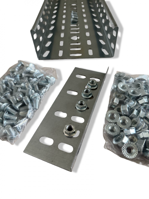 12m Kabelbahn 150x60mm verzinkt inkl. 14 Verbinder und 56 Schrauben