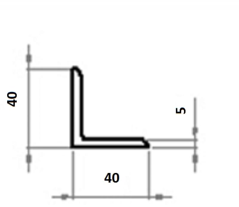 12m beidseitig längst gelocht 40x9mm Winkeleisen in 40x40x4mm