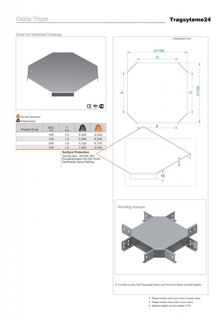 Kreuzung  X-Verbinder verzinkt 100mm