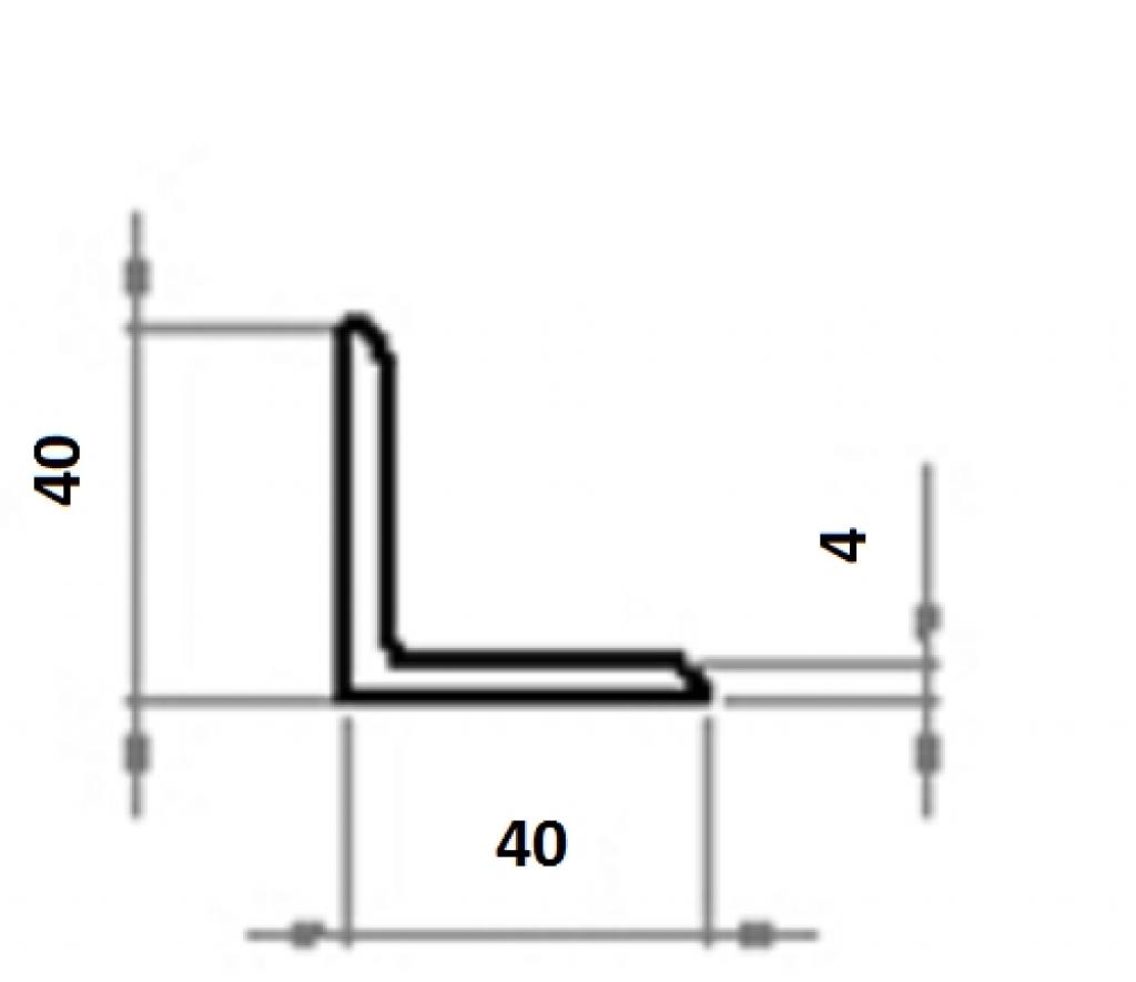 12m beidseitig längst gelocht 40x9mm Winkeleisen in 40x40x4mm