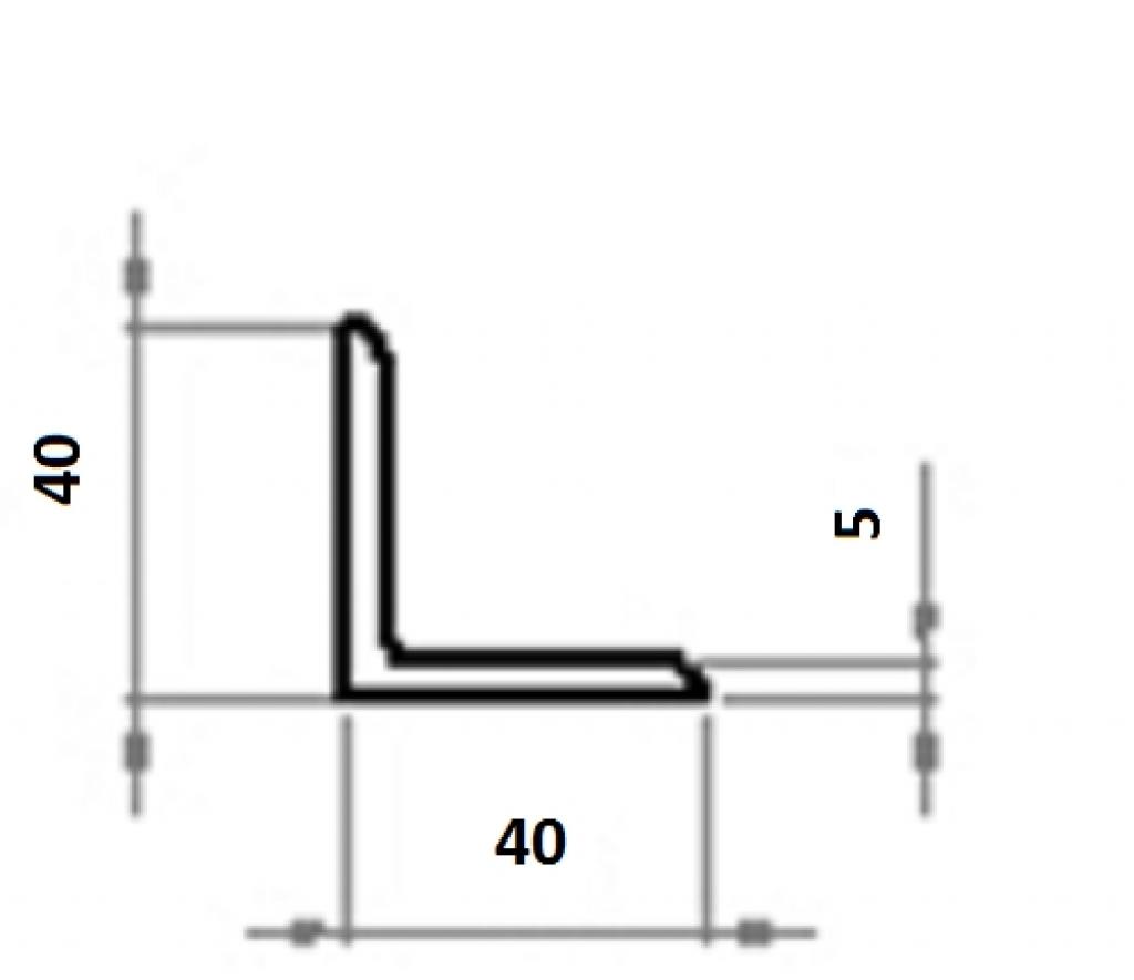 12m beidseitig längst gelocht 40x9mm Winkeleisen in 40x40x4mm